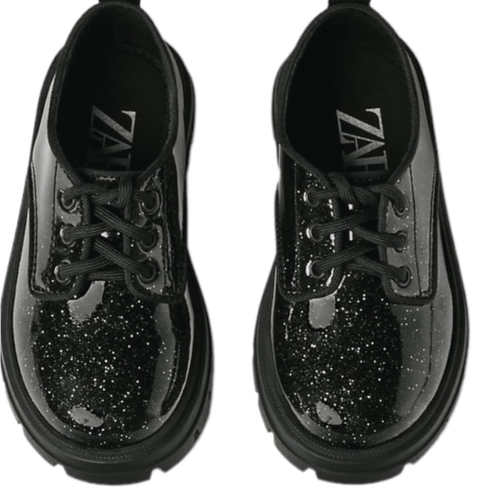 Zara Baby Girl's Shimmer Lace-Up Derby Shoes Size 9.5
